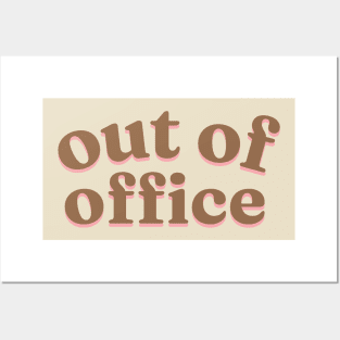 Out of Office On Vacation | Brown Posters and Art